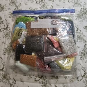 Diamond Painting Beads Art Kit with Assorted Colors In A Gallon Size Ziplock